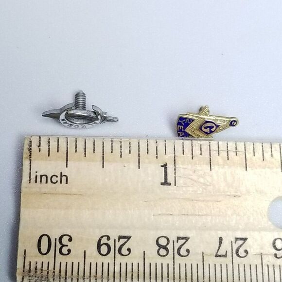 Vintage Masonic 25 Years and Al Koran Enamel Membership Lapel Pin, Estate - Picture 5 of 7